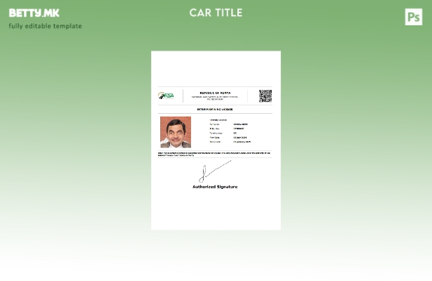 Модерен стил шаблон за привремена возачка дозвола во Кенија